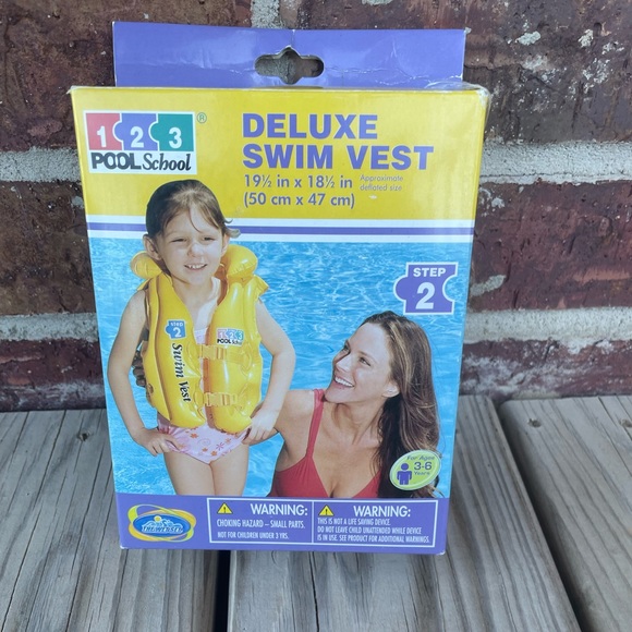 123 Pool School Little Kid’s Deluxe Swim Vest Step 2 Ages 3-6 Years Open Box - Picture 1 of 11